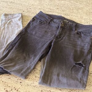 Soho (New York & Co) Black Ombré Destroyed Boyfriend Jeans